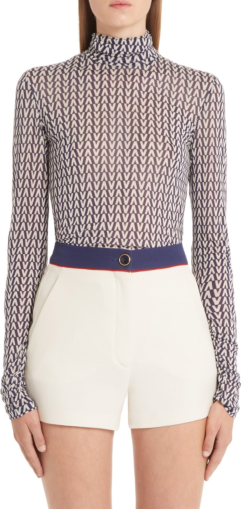 Valentino V-Print Jersey Top