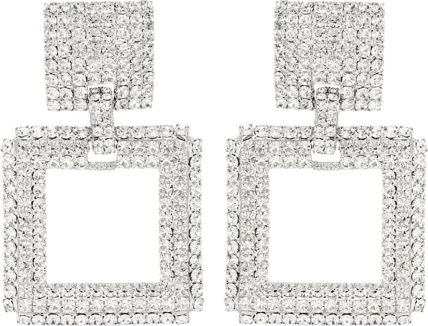 Alessandra Rich Crystal-embellished clip-on earrings