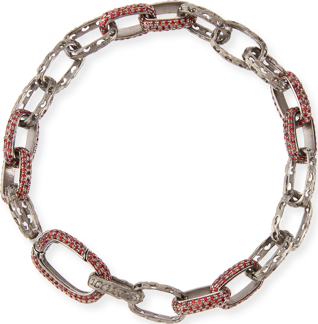 Marco Dal Maso Warrior Red Fire Sapphire Link Bracelet