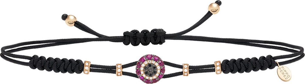 Pippo Perez 18k Diamond & Ruby Fatima Eye Pull-Cord Bracelet