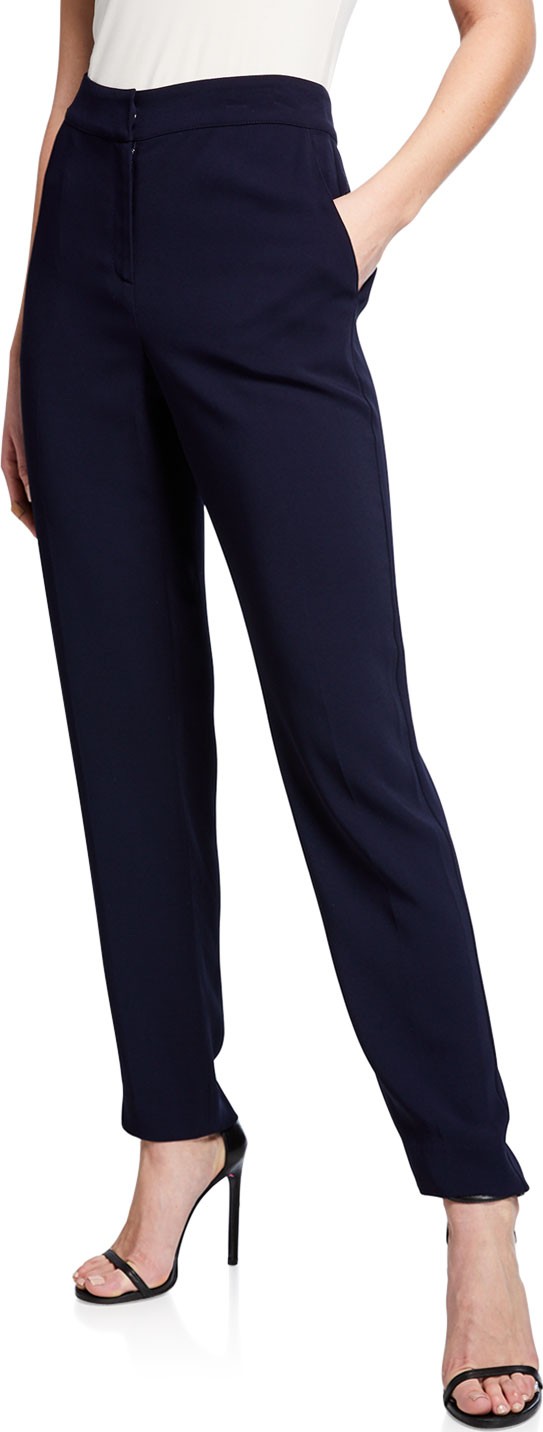 St. John Emma Straight-Leg Stretch Cady Pants