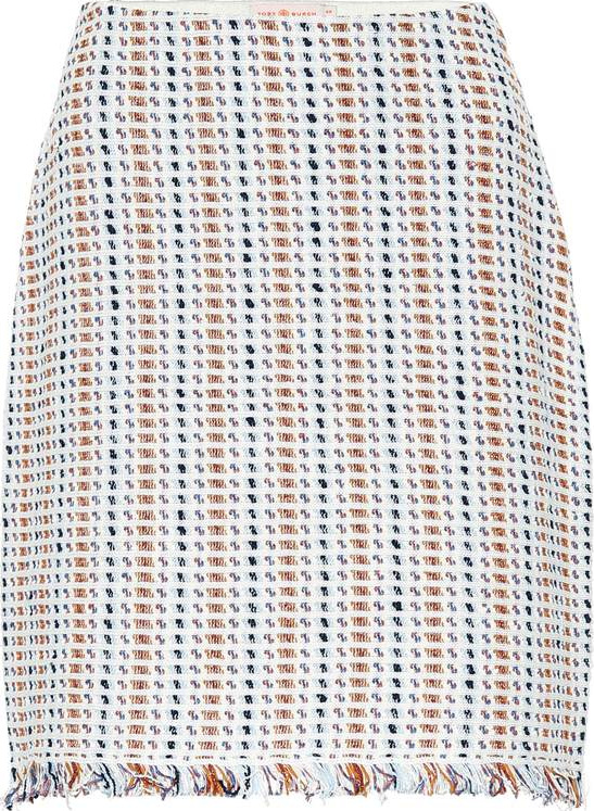 Tory Burch Hollis linen and cotton-blend skirt