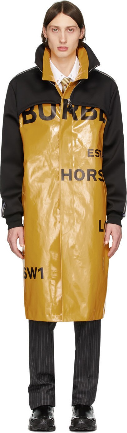 Burberry London England Yellow Norfolk Breasted Coat