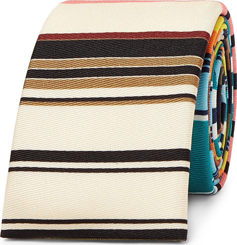 Prada 6.5cm Striped Silk-Twill Tie
