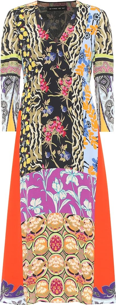 Etro Floral crêpe midi dress
