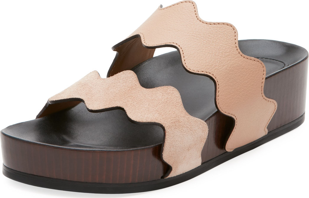 Chloe Lauren Two-Band Wedge Slide Sandal
