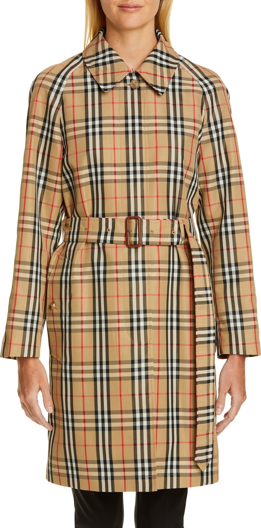 Burberry London England Vintage Check Car Coat