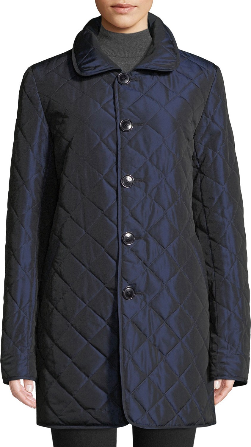 Sofia Cashmere Reversible Diamond-Quilted Rain Coat