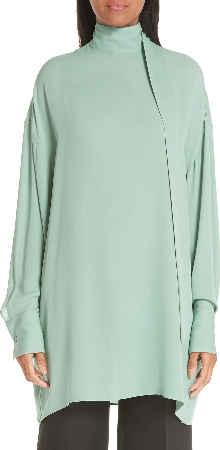 Valentino Scarf Neck Silk Georgette Blouse