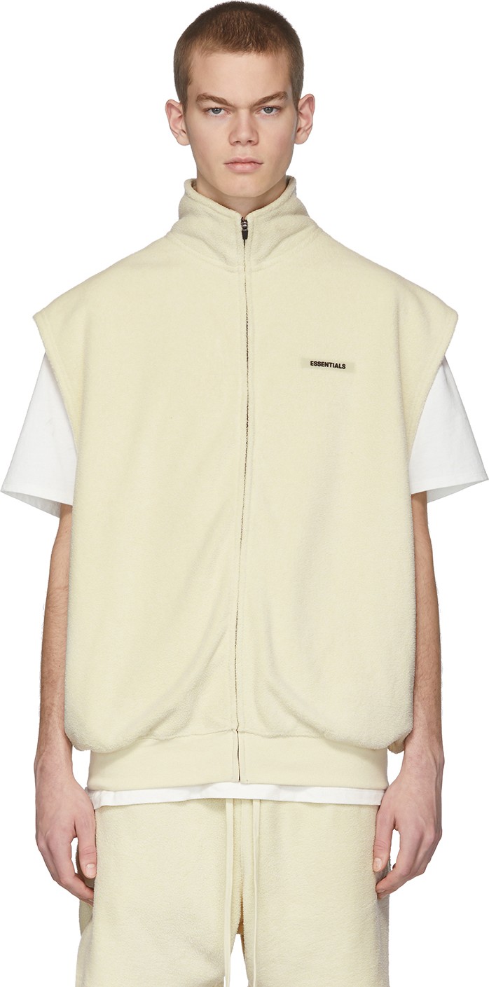 Essentials Off-White Polar Fleece Vest