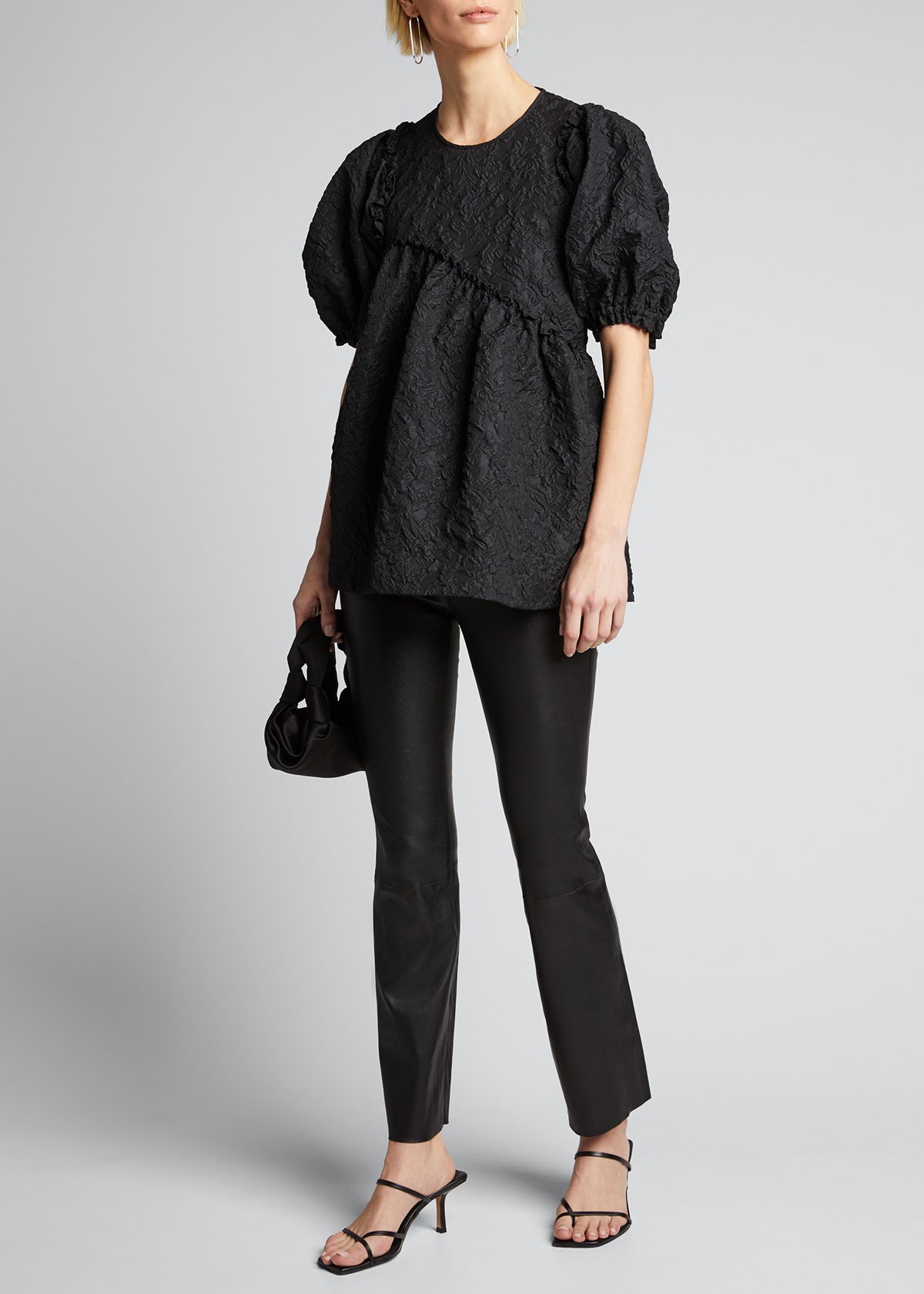 SPRWMN High-Waist Ankle Flare Leather Leggings