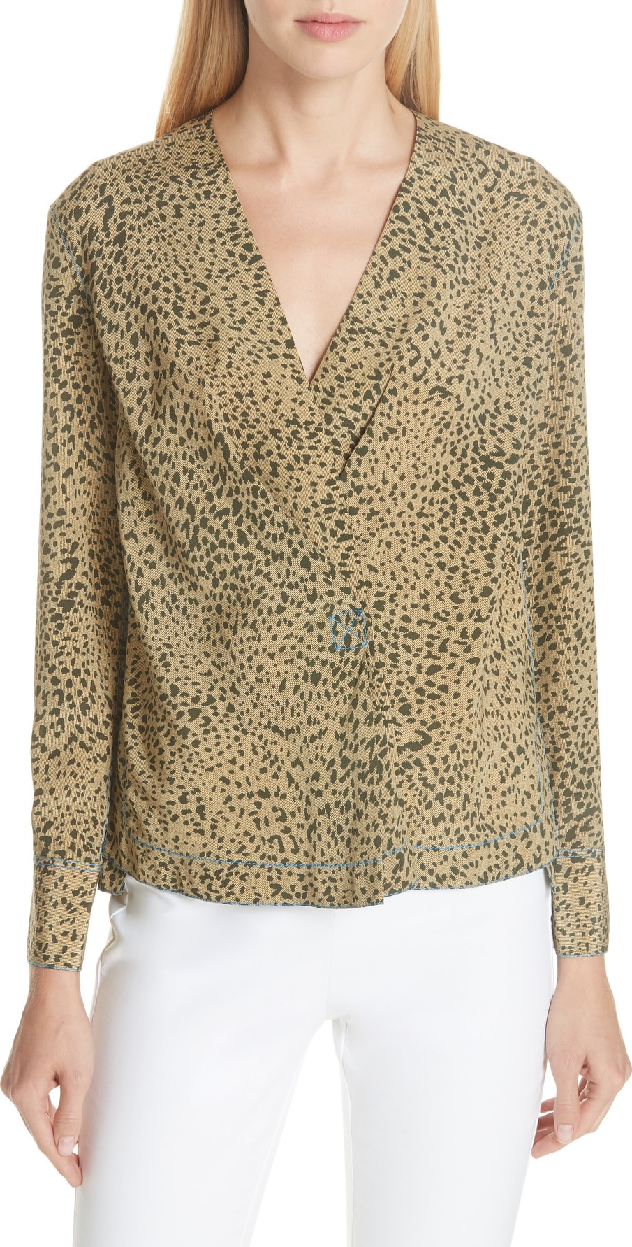 Rag & Bone Shields Leopard Print Silk Top