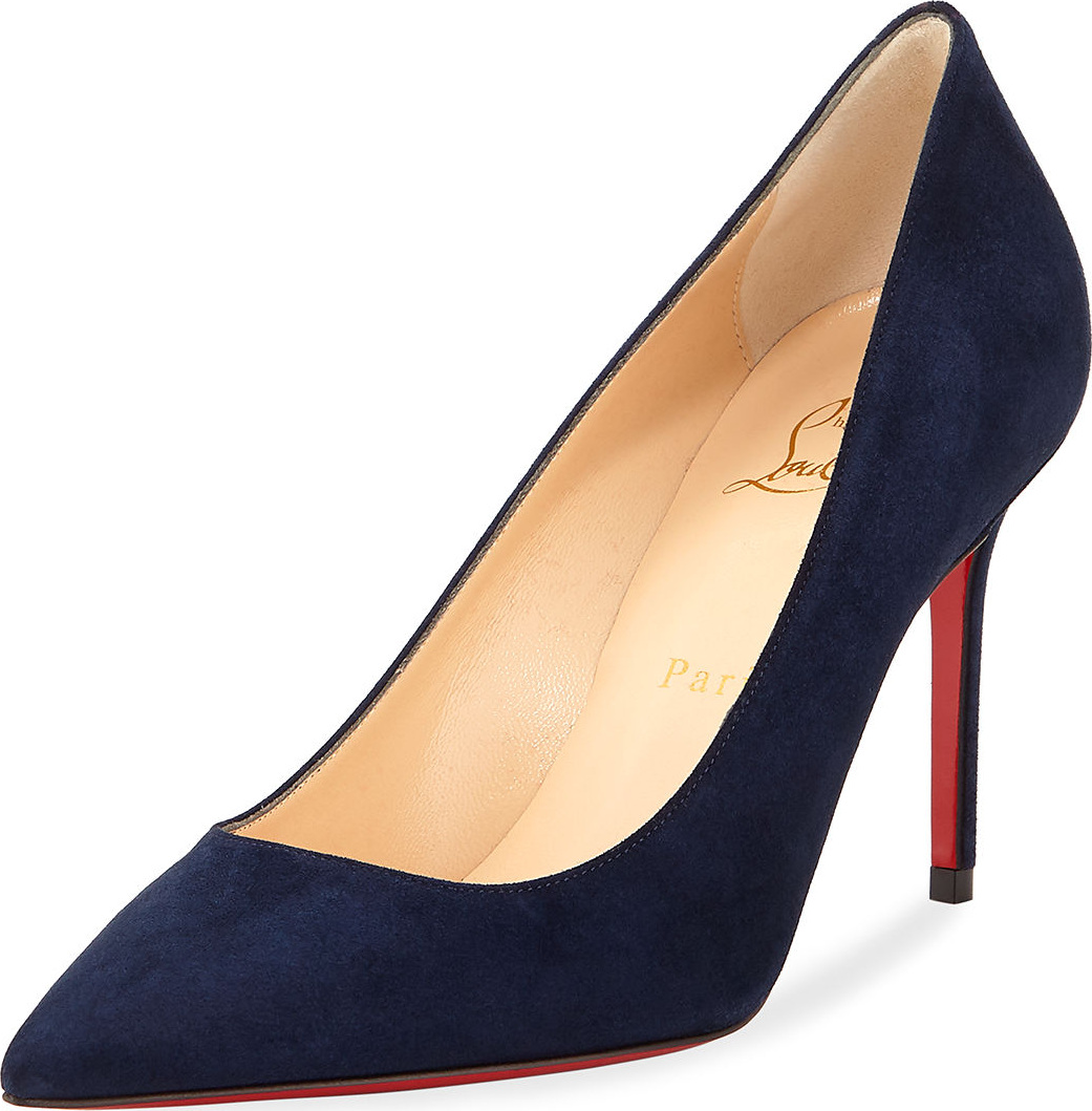 Christian Louboutin Decollete 85mm Suede Red Sole Pumps