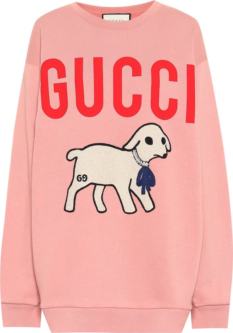 Gucci Appliquéd logo cotton sweatshirt