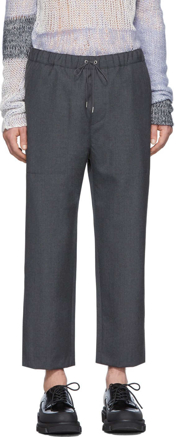 Oamc Grey Wool Drawcord Trousers