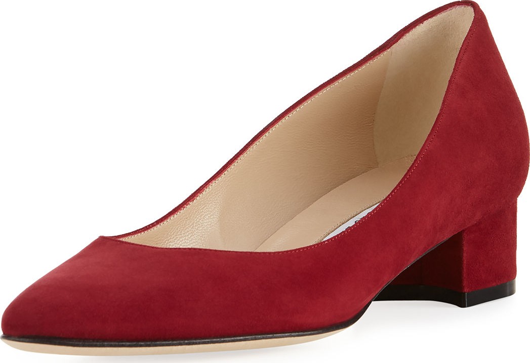 Manolo Blahnik Listony Suede Low-Heel Pump