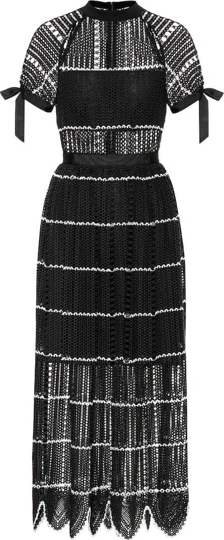 Self Portrait Crochet midi dress