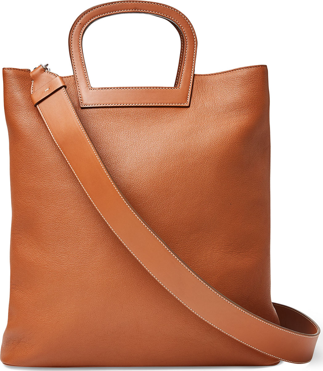 Ralph Lauren Horseshoe Tall Leather Tote Bag, Brown