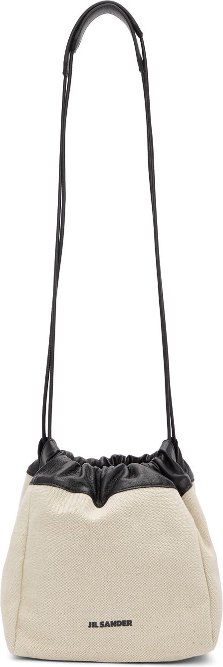 Jil Sander Off-White Small Canvas Drawstring Bag