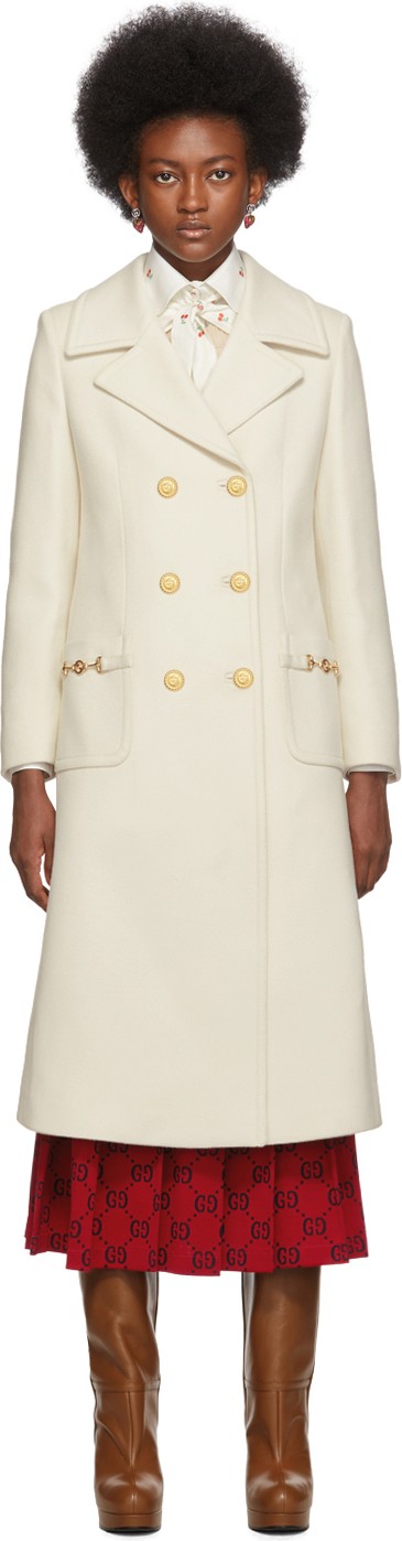 Gucci Off-White Double-Breasted Coat