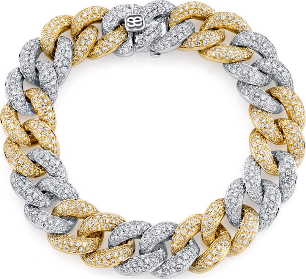 Sydney Evan 2-Tone 14k Gold Diamond Link Bracelet