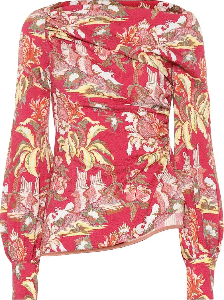 Peter Pilotto Asymmetrical printed blouse
