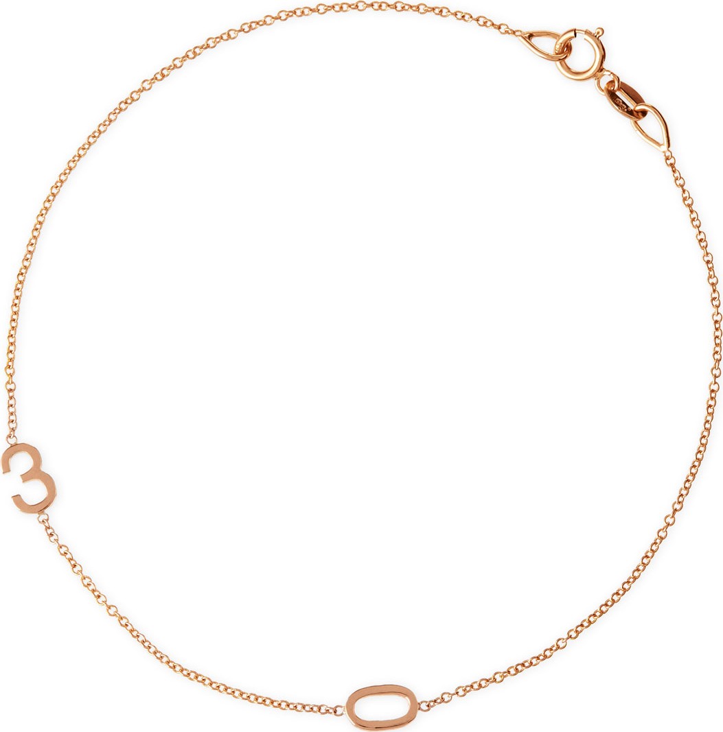 Maya Brenner Designs Mini 2-Number Bracelet, Rose Gold