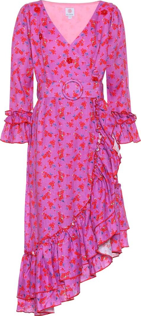 Gül Hürgel Floral-printed linen dress