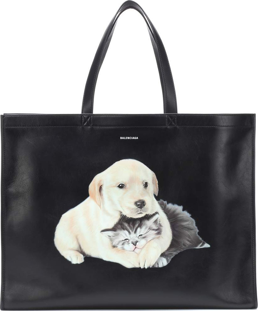 Balenciaga Puppy and Kitten leather tote