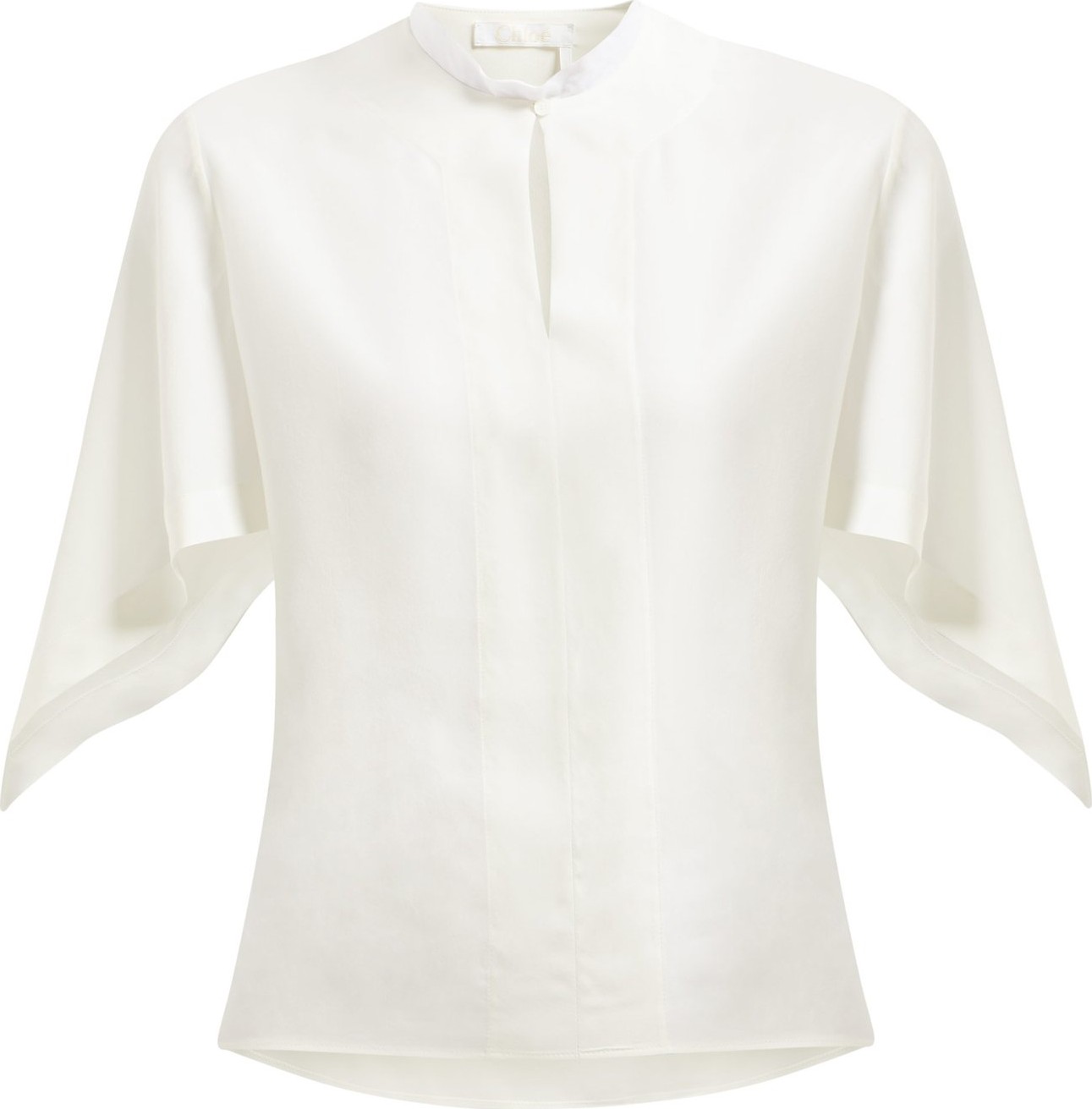 Chloe Draped-sleeve silk crepe de Chine blouse