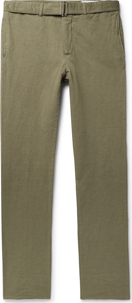 Officine Générale Paul Garment-Dyed Cotton and Linen-Blend Trousers