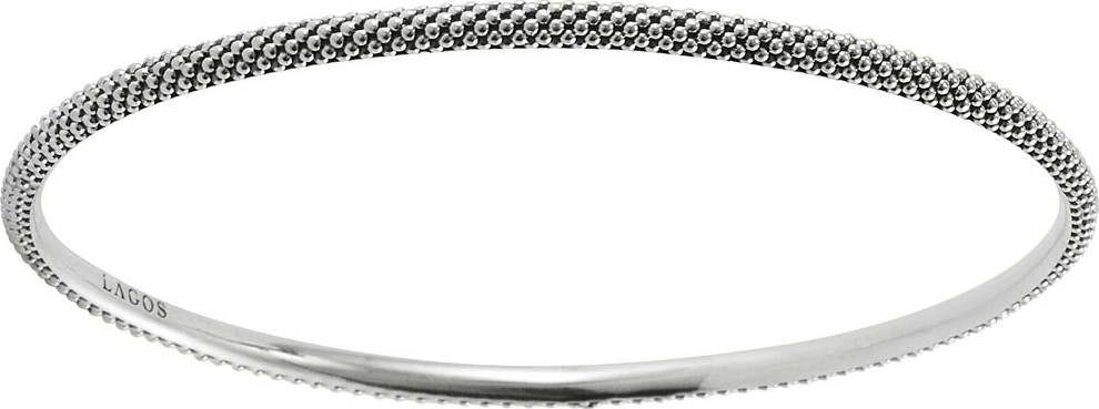 LAGOS 3mm Silver Caviar Bangle