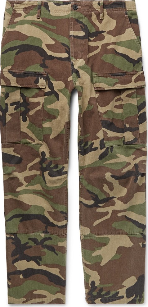 Balenciaga Cropped Camouflage-Print Cotton-Twill Cargo Trousers