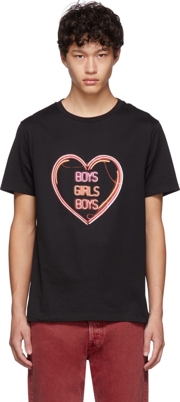 Neil Barrett Black Oversized 'Boys Girls Boys' T-Shirt