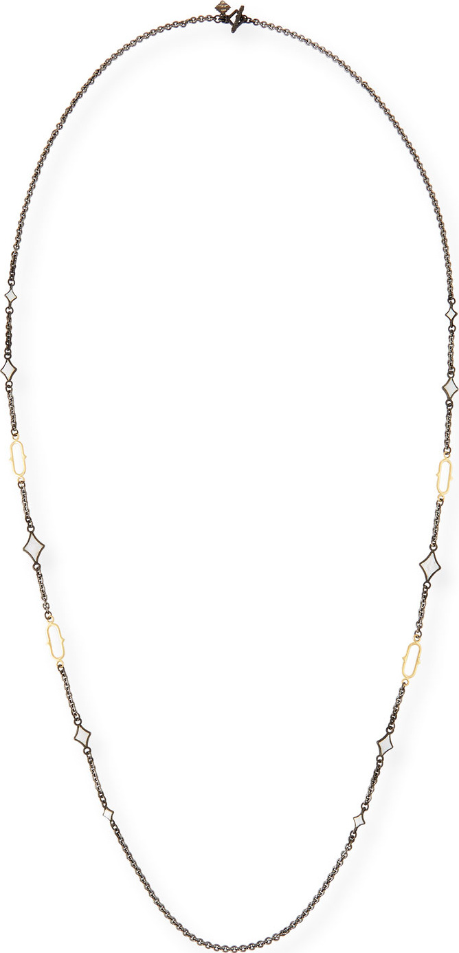 Armenta Old World Enamel Crivelli & 18k Oval Station Necklace