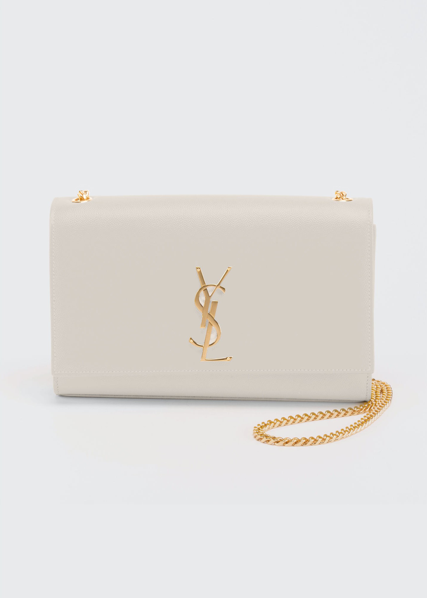 Saint Laurent Monogram YSL Medium Chain Shoulder Bag  Fog