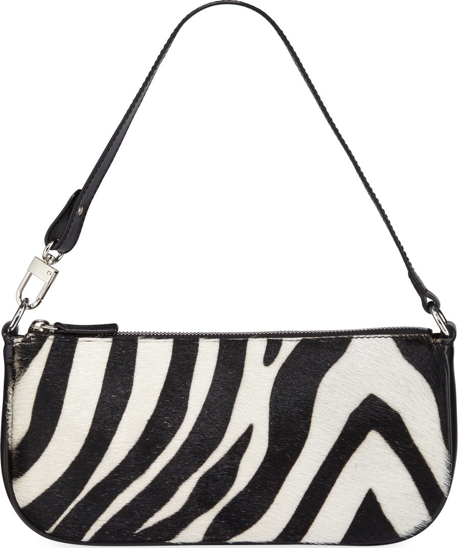 By Far Rachel Zebra Calf Hair Shoulder Bag