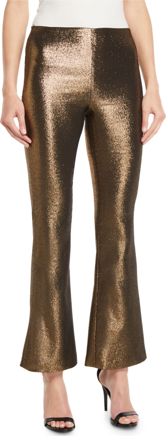 Alice + Olivia Kylyn High-Waist Back-Zip Flare Pants