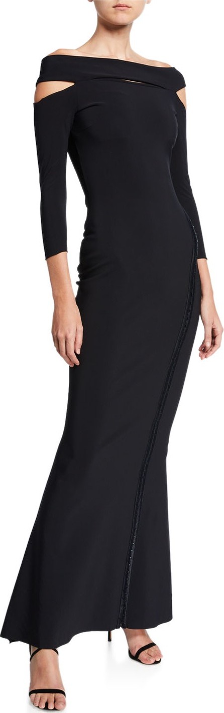 La Petite Robe di Chiara Boni Off-the-Shoulder 3/4-Sleeve Dress with Cutouts La Petite Robe di Chiara Boni Off-the-Shoulder 3/4-Sleeve Dress with Cutouts