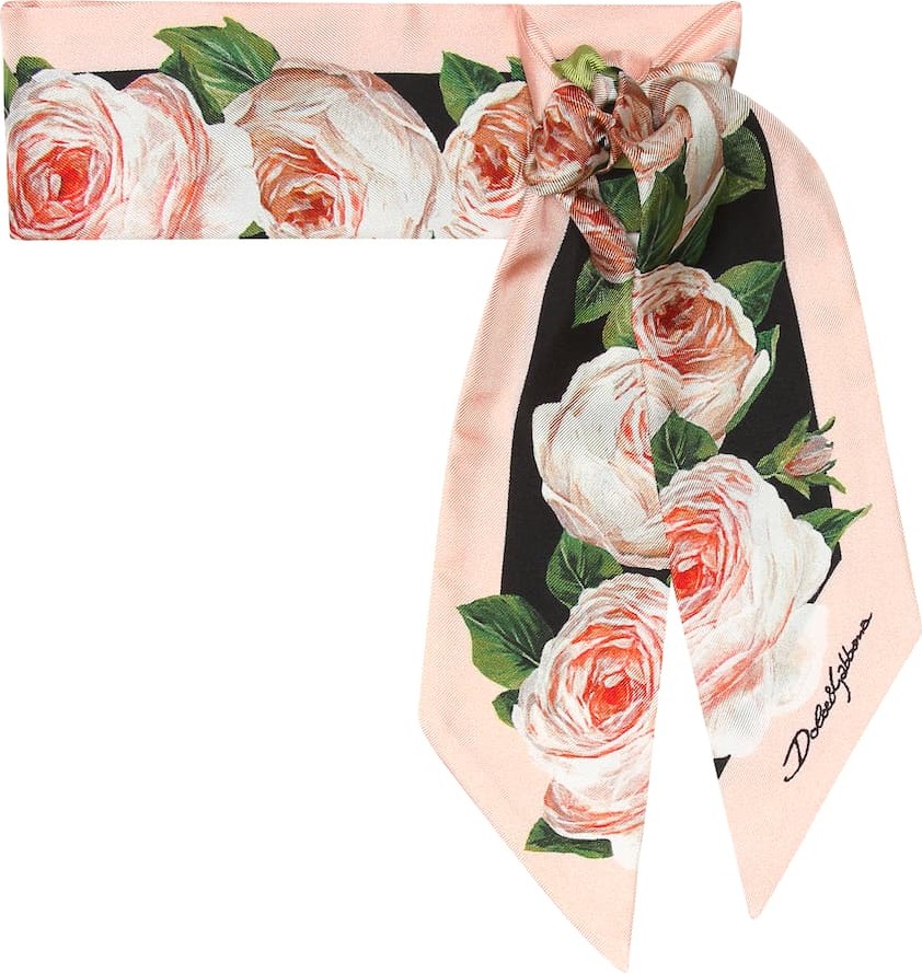 Dolce & Gabbana Floral silk twill scarf