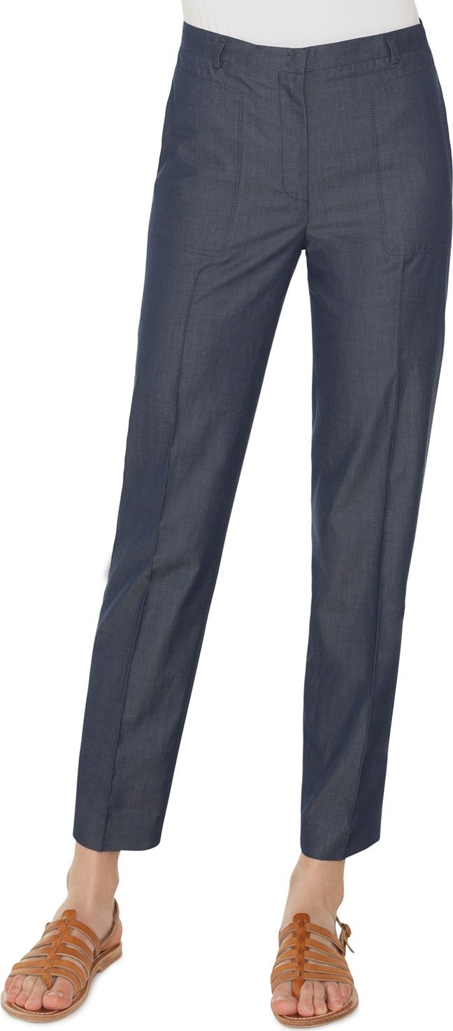 Akris Colin Straight-Leg Cotton Pants