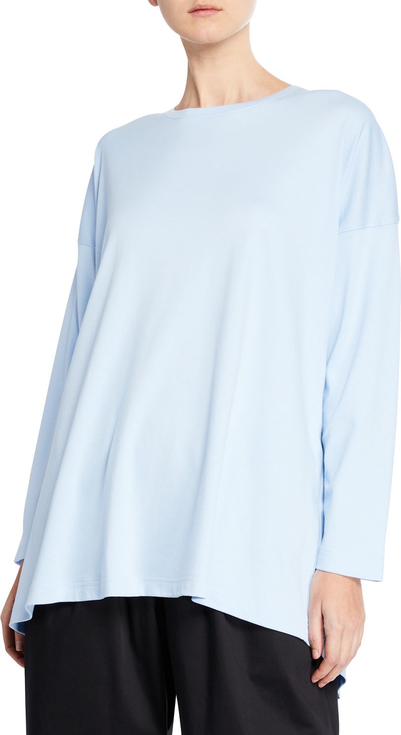 eskandar Cotton Basic Cascading T-Shirt