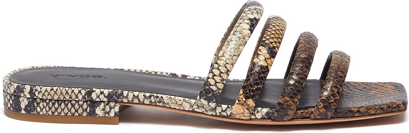 Vince Zahara' 4-band snake embossed square toeleather sandals Vince Zahara' 4-band snake embossed square toeleather sandals