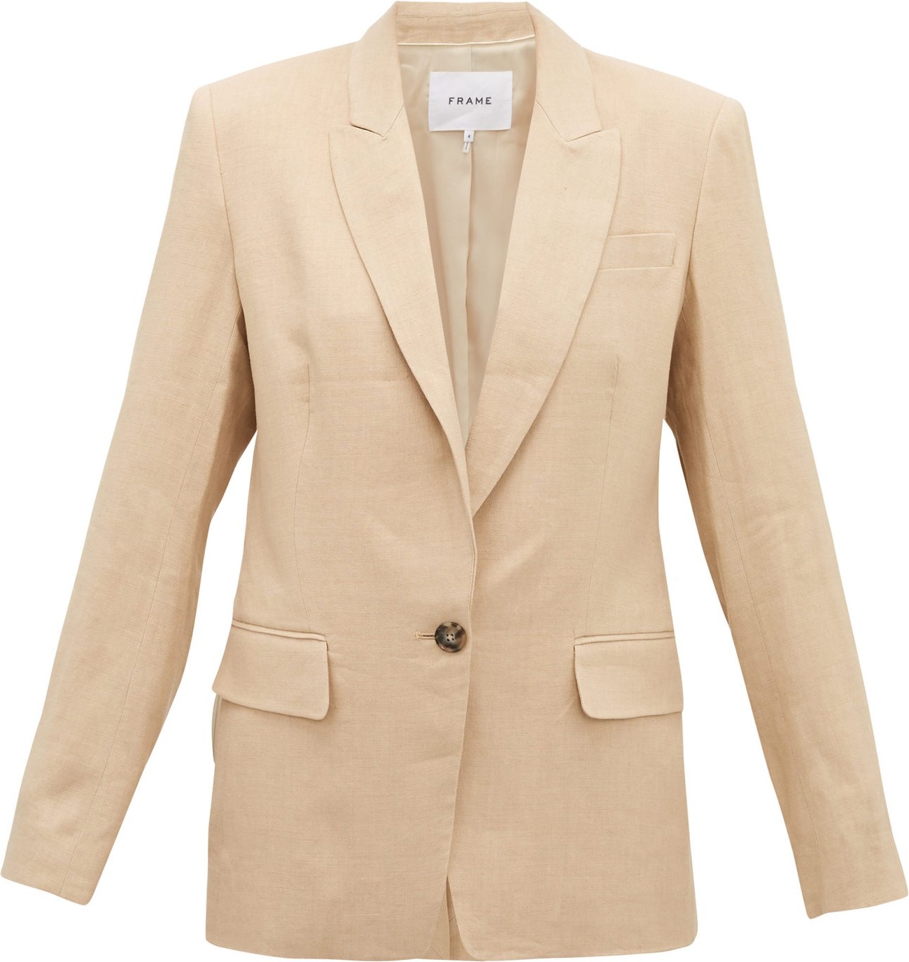 FRAME DENIM Single-breasted linen-blend blazer