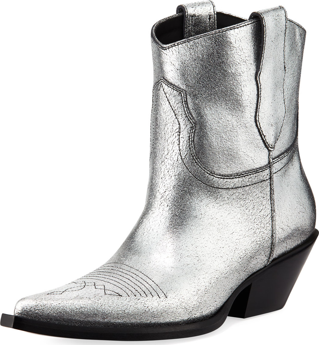 Maison Margiela Metallic Leather Cowboy Booties