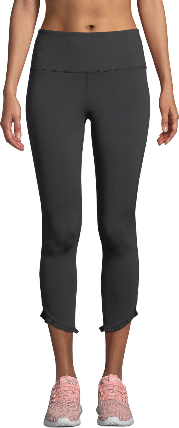 Kate Spade New York dolphin-hem ruffle cropped leggings