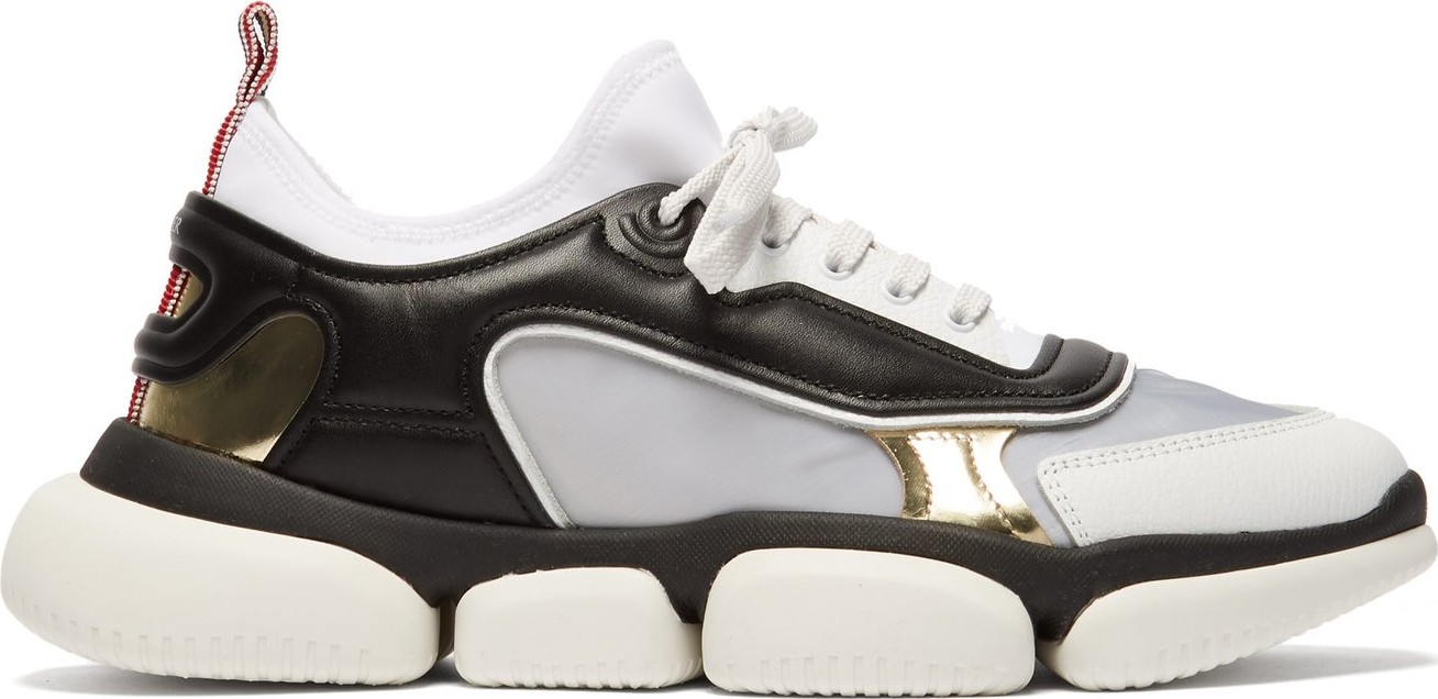 Moncler Briseis metallic and mesh low-top trainers