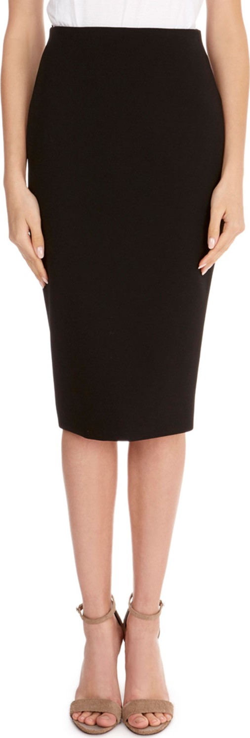 Victoria Beckham Crepe Back-Zip Pencil Skirt