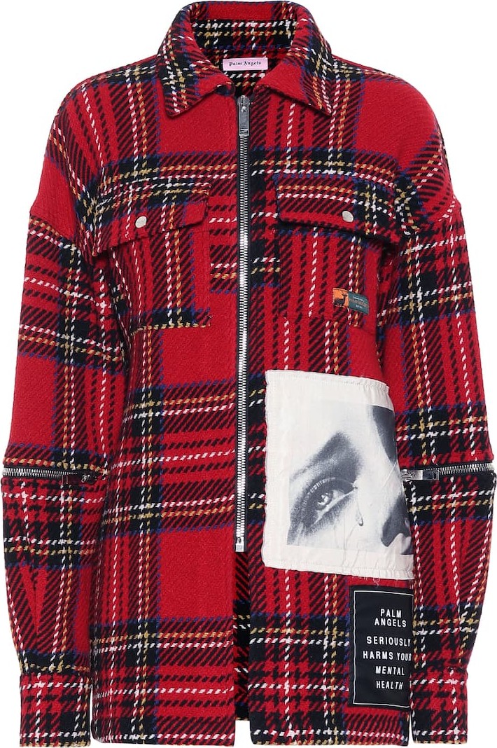 Palm Angels Checked wool-blend jacket