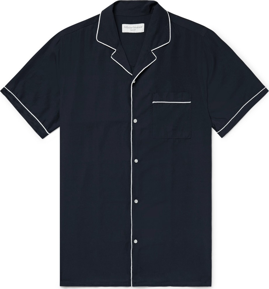 Officine Générale Piped Lyocell Shirt